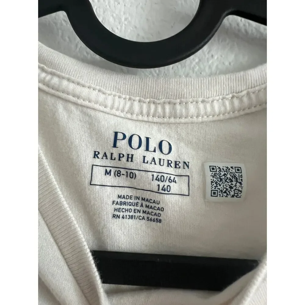Polo Ralph Lauren Children 100% Cotton Embroidered Polo Bear Graphic T-Shirt M